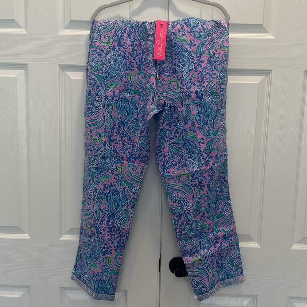 NEW with tags Lilly Pulitzer size XL taron linen pants in We Mermaid It
